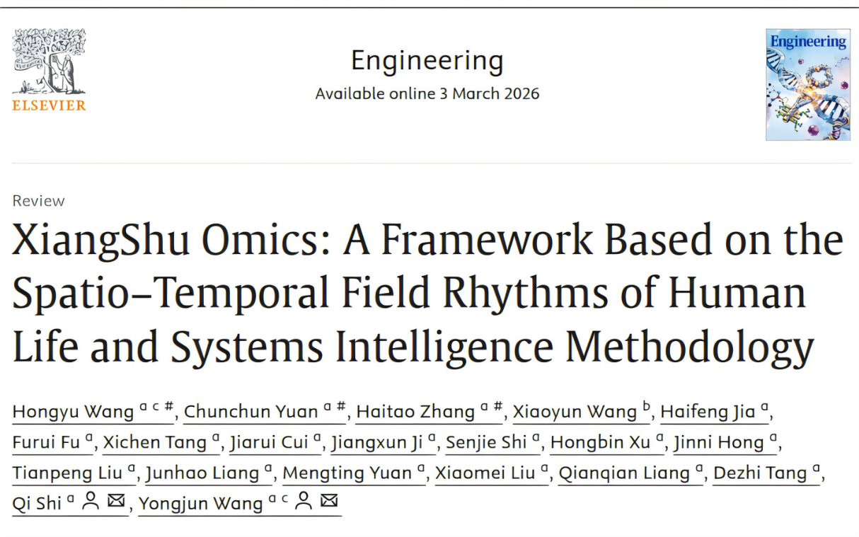 天游ty8线路官网王拥军教授、施杞教授团队建立“象数组学”研究新框架
